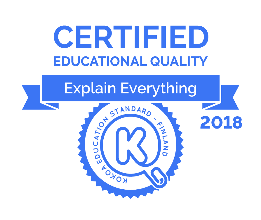KOKOA certificate 2018 for Explain Everything