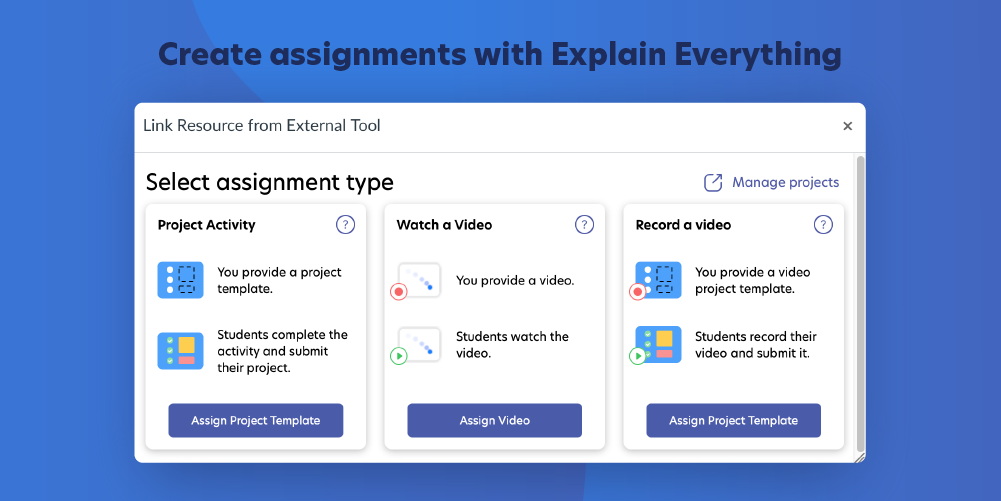 Canvas LMS assignments with Explain Everything