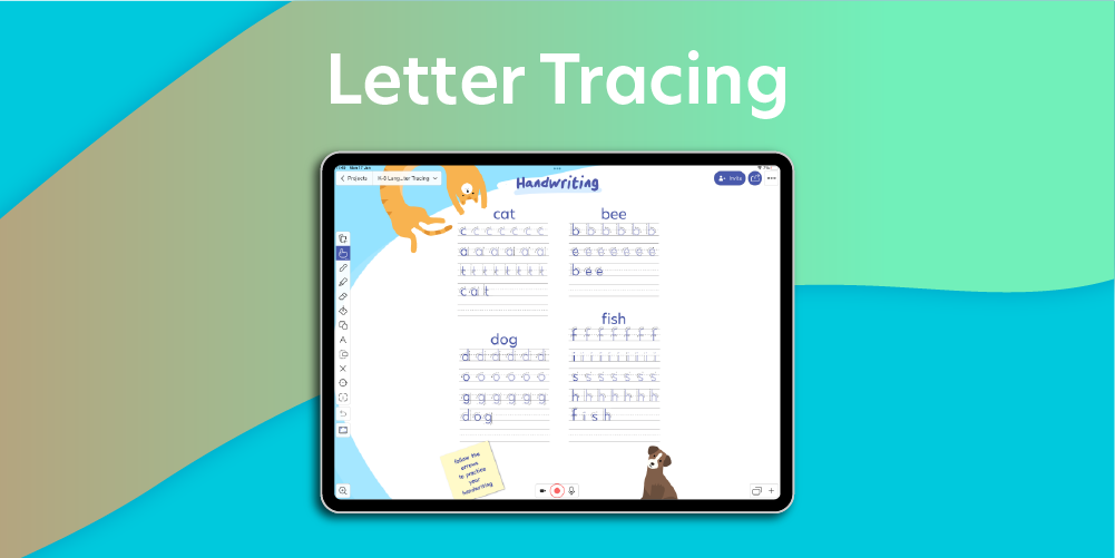 letter tracing whiteboard template