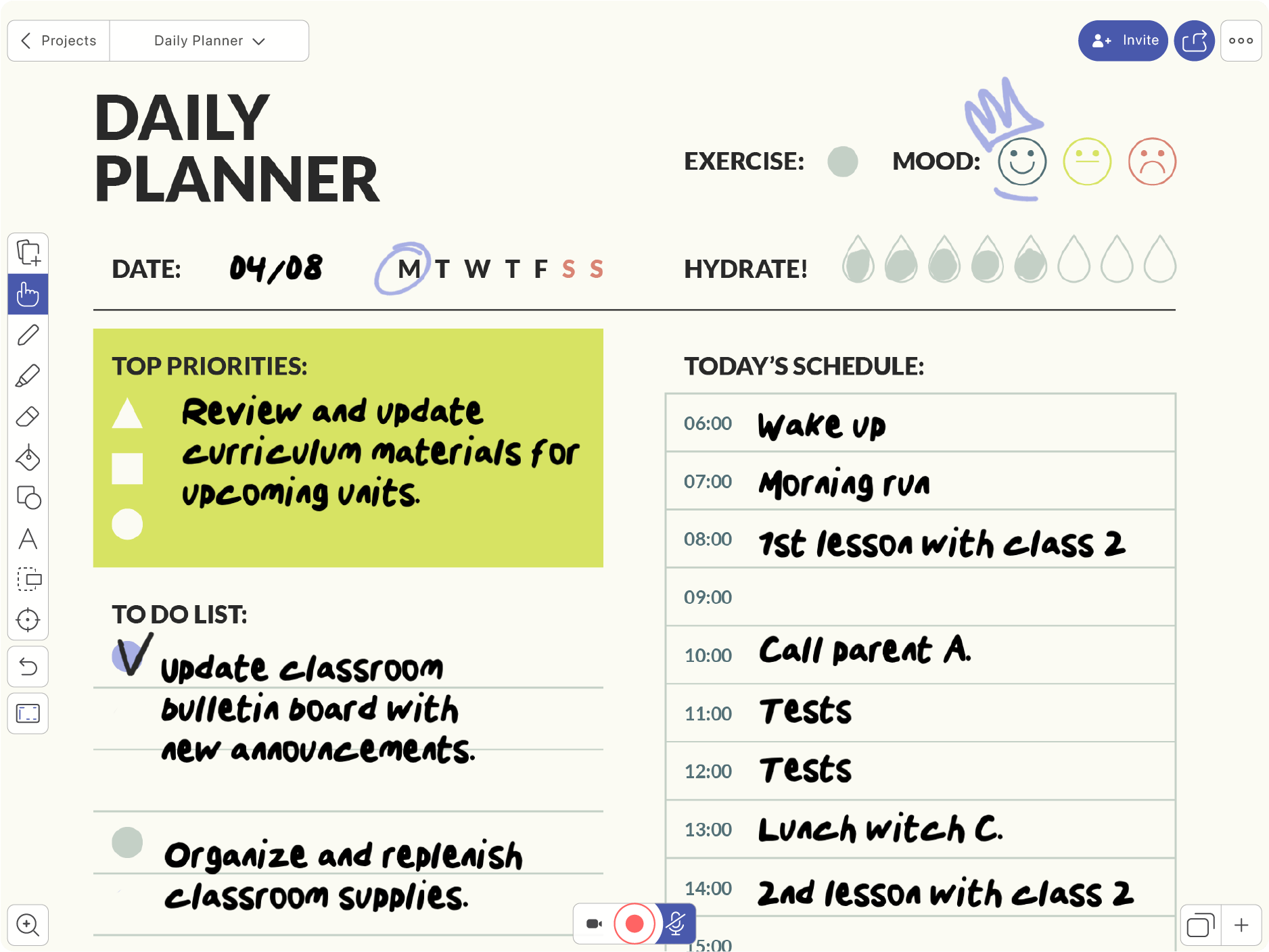 Daily planner template explain everything