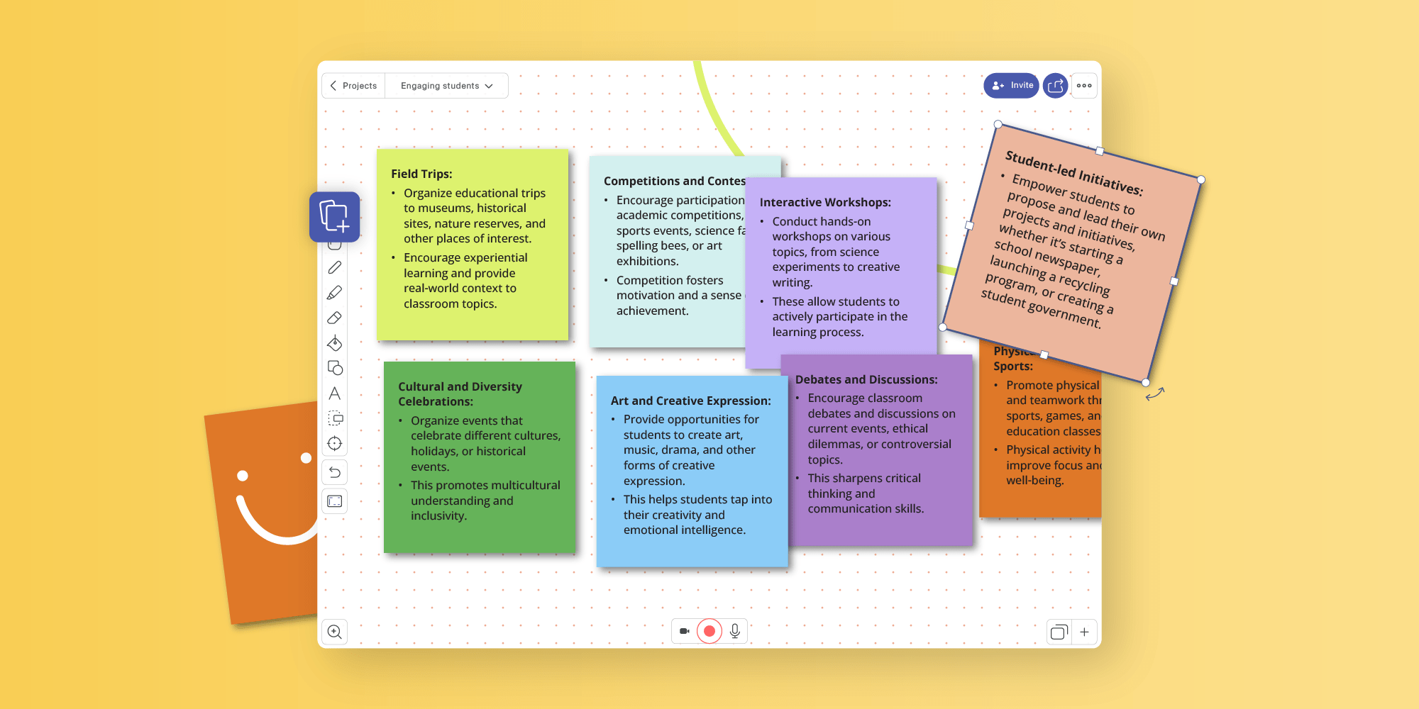 Online sticky notes for teachers and students